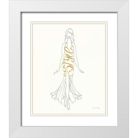 Stylish Sayings I White Modern Wood Framed Art Print with Double Matting by Wild Apple Graphics