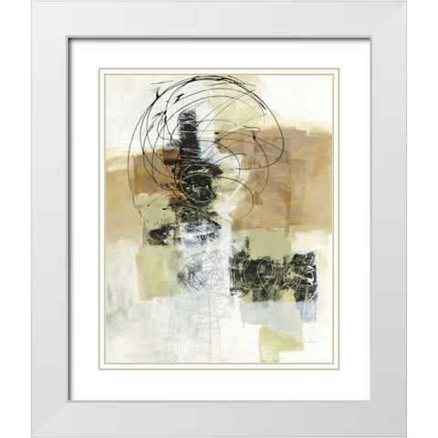 Action II Archroma White Modern Wood Framed Art Print with Double Matting by Davies, Jane