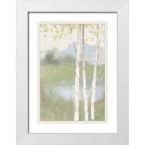 Spring Fling II Cool Crop White Modern Wood Framed Art Print with Double Matting by Purinton, Julia