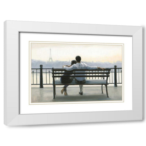 Parisian Afternoon White Modern Wood Framed Art Print with Double Matting by Sullivan, Myles