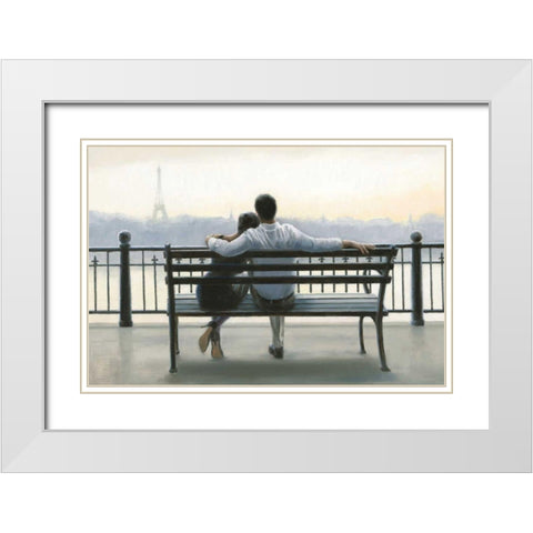 Parisian Afternoon White Modern Wood Framed Art Print with Double Matting by Sullivan, Myles