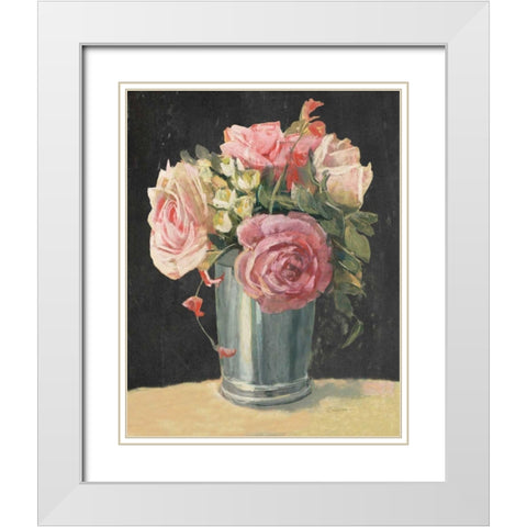 Silver Vase II on Black White Modern Wood Framed Art Print with Double Matting by Rowan, Carol