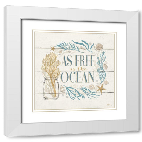 Golden Sea IV White Modern Wood Framed Art Print with Double Matting by Penner, Janelle