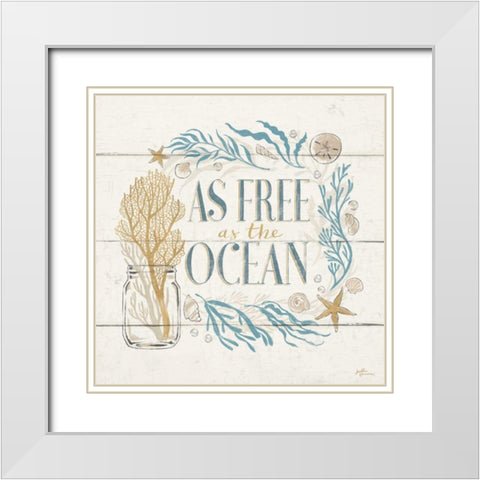 Golden Sea IV White Modern Wood Framed Art Print with Double Matting by Penner, Janelle