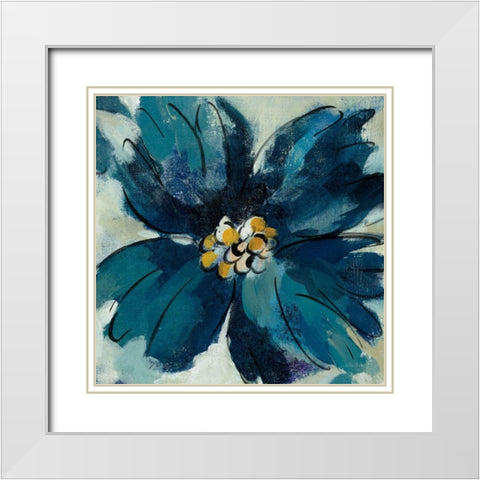 Inky Floral II White Modern Wood Framed Art Print with Double Matting by Vassileva, Silvia