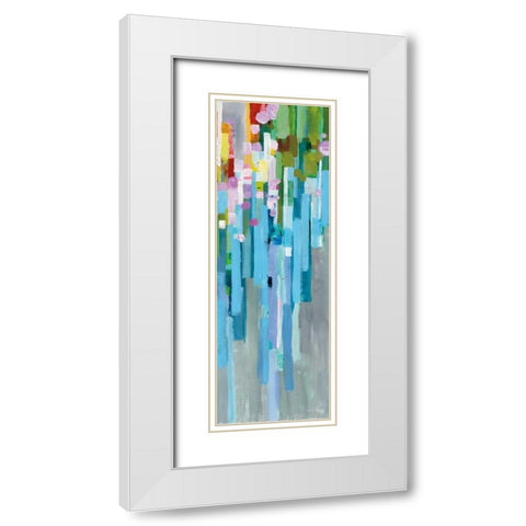 Rainbow of Stripes II White Modern Wood Framed Art Print with Double Matting by Nai, Danhui