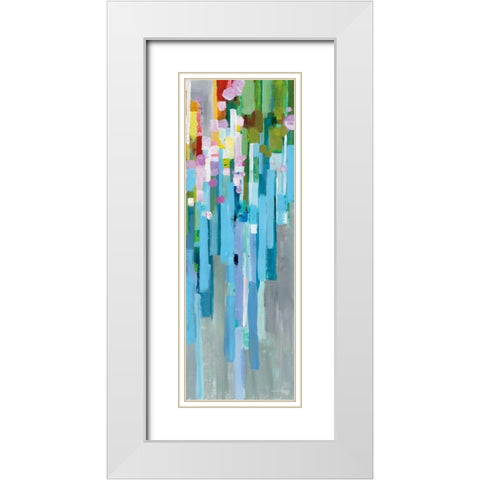 Rainbow of Stripes II White Modern Wood Framed Art Print with Double Matting by Nai, Danhui