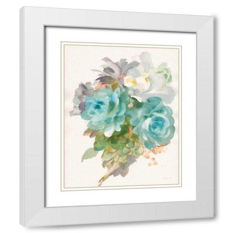 Garden Bouquet III Crop White Modern Wood Framed Art Print with Double Matting by Nai, Danhui