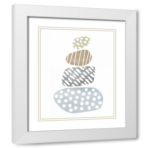 River Stones II White Modern Wood Framed Art Print with Double Matting by Hershey, Moira