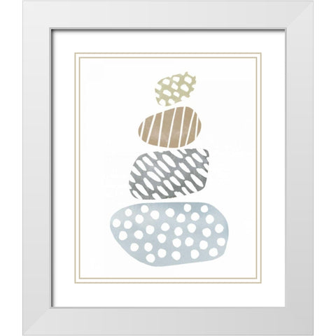River Stones II White Modern Wood Framed Art Print with Double Matting by Hershey, Moira