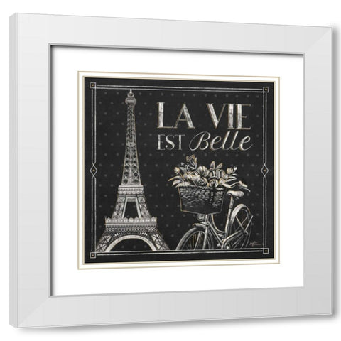 Vive Paris VI White Modern Wood Framed Art Print with Double Matting by Penner, Janelle