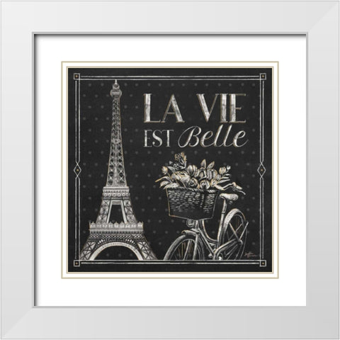 Vive Paris VI White Modern Wood Framed Art Print with Double Matting by Penner, Janelle