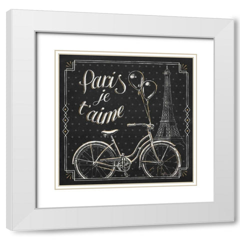 Vive Paris VII White Modern Wood Framed Art Print with Double Matting by Penner, Janelle