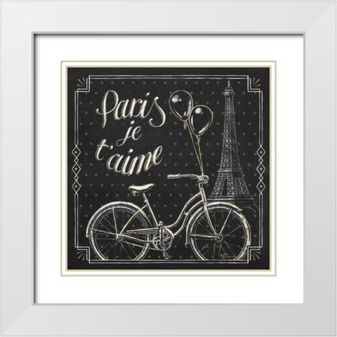 Vive Paris VII White Modern Wood Framed Art Print with Double Matting by Penner, Janelle