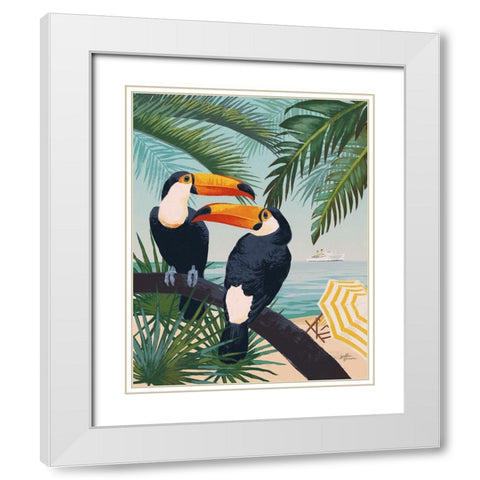 Welcome to Paradise VII White Modern Wood Framed Art Print with Double Matting by Penner, Janelle