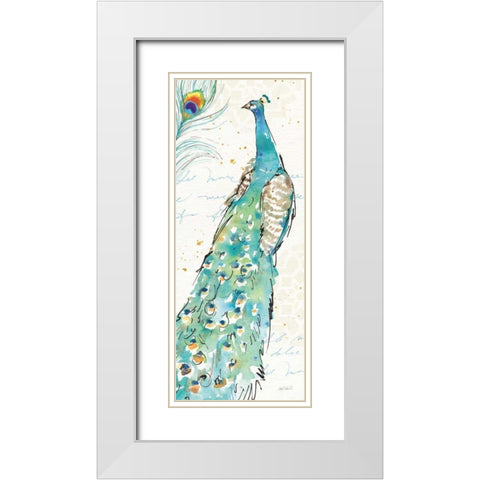 Peacock Garden III White Modern Wood Framed Art Print with Double Matting by Tavoletti, Anne