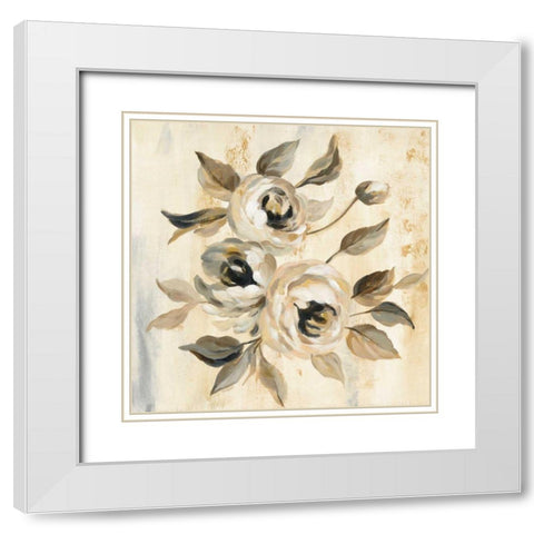 English Rose I White Modern Wood Framed Art Print with Double Matting by Vassileva, Silvia
