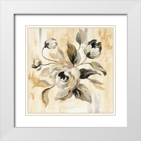 English Rose II White Modern Wood Framed Art Print with Double Matting by Vassileva, Silvia