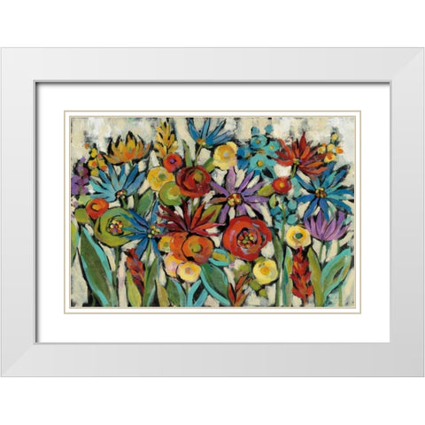 Confetti Floral I White Modern Wood Framed Art Print with Double Matting by Vassileva, Silvia