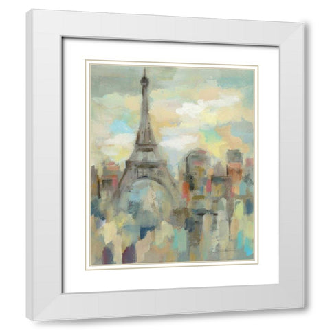 Paris Impression White Modern Wood Framed Art Print with Double Matting by Vassileva, Silvia