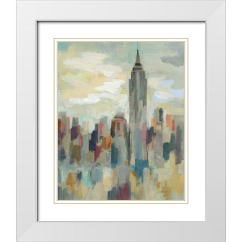New York Impression White Modern Wood Framed Art Print with Double Matting by Vassileva, Silvia