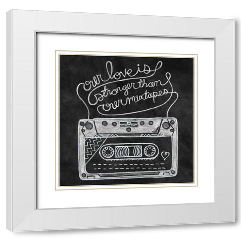Retro Cassette Chalk White Modern Wood Framed Art Print with Double Matting by Urban, Mary