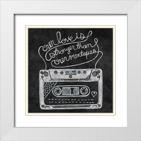 Retro Cassette Chalk White Modern Wood Framed Art Print with Double Matting by Urban, Mary