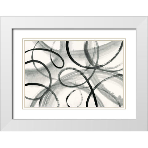 Calligraphia White Modern Wood Framed Art Print with Double Matting by Schlabach, Sue