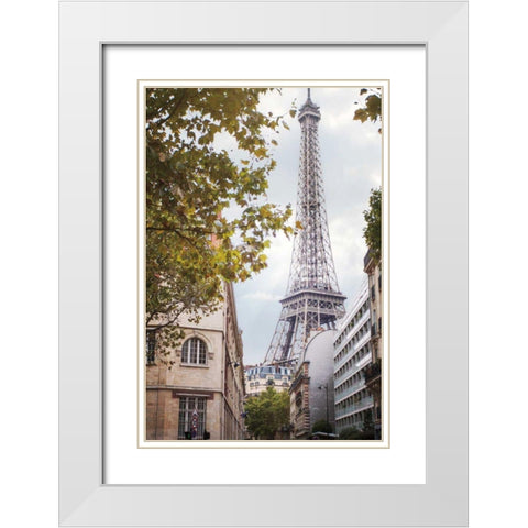 Eiffel View II White Modern Wood Framed Art Print with Double Matting by Marshall, Laura