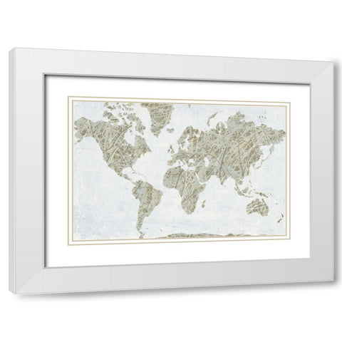 Spinning World White Modern Wood Framed Art Print with Double Matting by Rhue, Piper