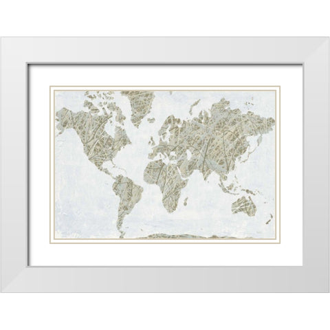 Spinning World White Modern Wood Framed Art Print with Double Matting by Rhue, Piper