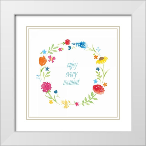 Watercolor Words II White Modern Wood Framed Art Print with Double Matting by Hershey, Moira