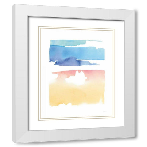 Waterslide Merger White Modern Wood Framed Art Print with Double Matting by Schick, Mike