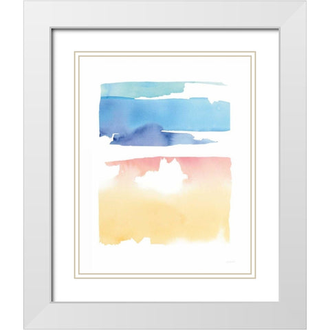 Waterslide Merger White Modern Wood Framed Art Print with Double Matting by Schick, Mike