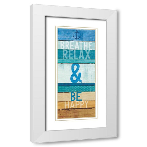 Beachscape Inspiration I White Modern Wood Framed Art Print with Double Matting by Mullan, Michael