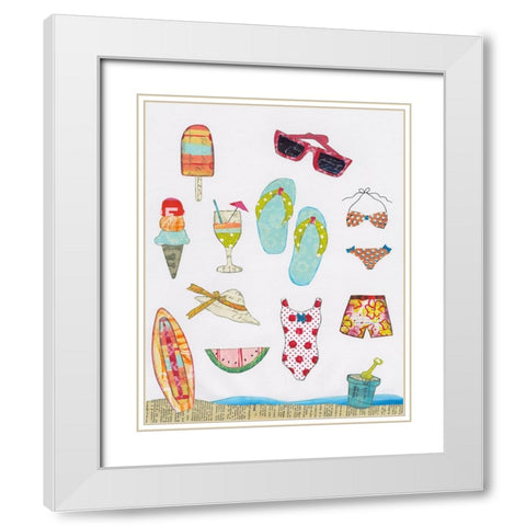 At the Beach II White Modern Wood Framed Art Print with Double Matting by Prahl, Courtney