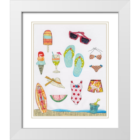At the Beach II White Modern Wood Framed Art Print with Double Matting by Prahl, Courtney