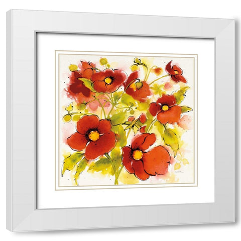 Wild Meadow I White Modern Wood Framed Art Print with Double Matting by Novak, Shirley