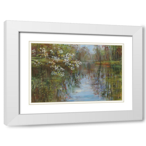 Spring Reflection White Modern Wood Framed Art Print with Double Matting by Rowan, Carol