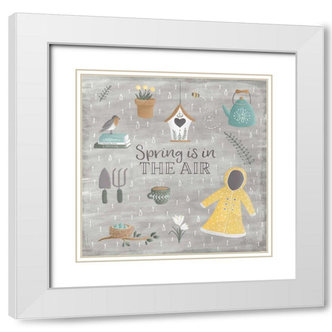 Smitten With Spring I White Modern Wood Framed Art Print with Double Matting by Marshall, Laura