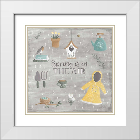 Smitten With Spring I White Modern Wood Framed Art Print with Double Matting by Marshall, Laura