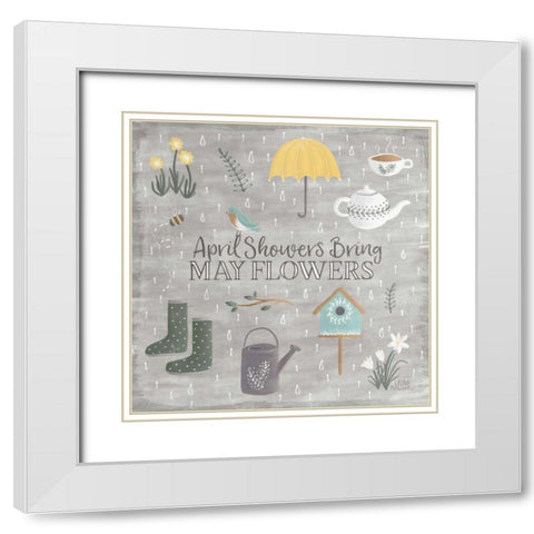 Smitten With Spring II White Modern Wood Framed Art Print with Double Matting by Marshall, Laura