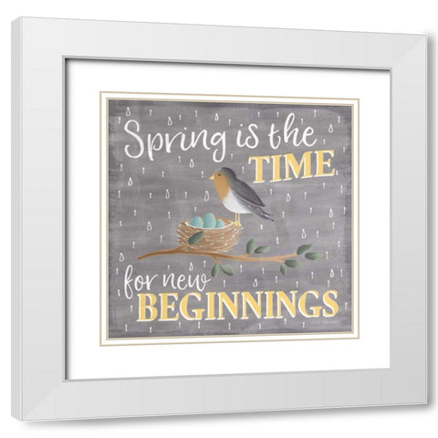 Smitten With Spring V White Modern Wood Framed Art Print with Double Matting by Marshall, Laura