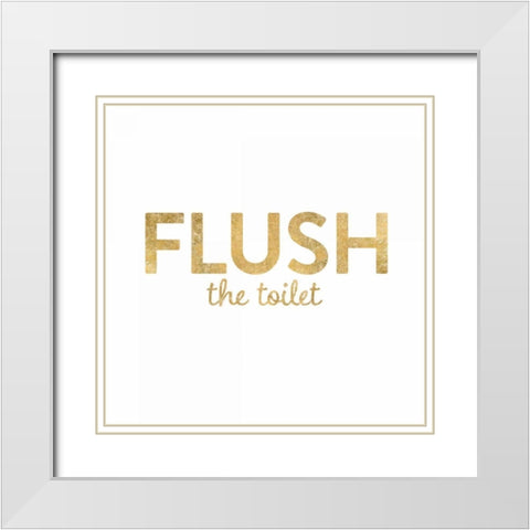 Bathroom Etiquette II White Modern Wood Framed Art Print with Double Matting by Wild Apple Portfolio