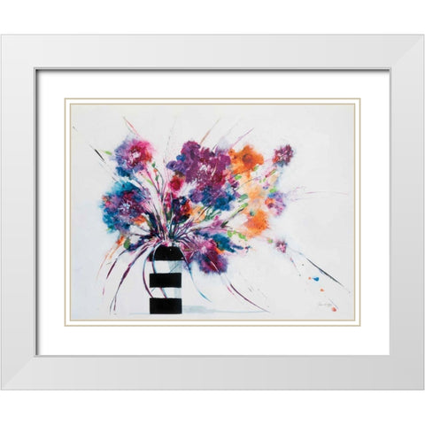 Stripes White Modern Wood Framed Art Print with Double Matting by Griggs, Jan