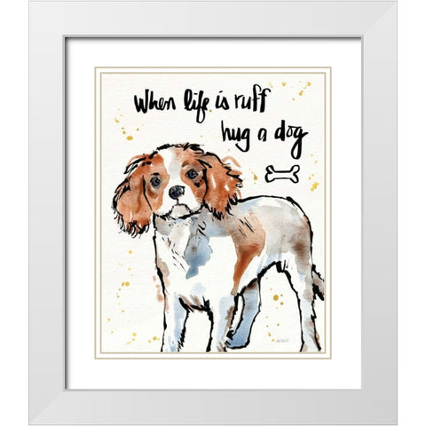 Strike a Paws XII White Modern Wood Framed Art Print with Double Matting by Tavoletti, Anne