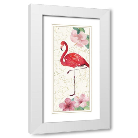 Tropical Fun Bird VII White Modern Wood Framed Art Print with Double Matting by Sussman, Harriet