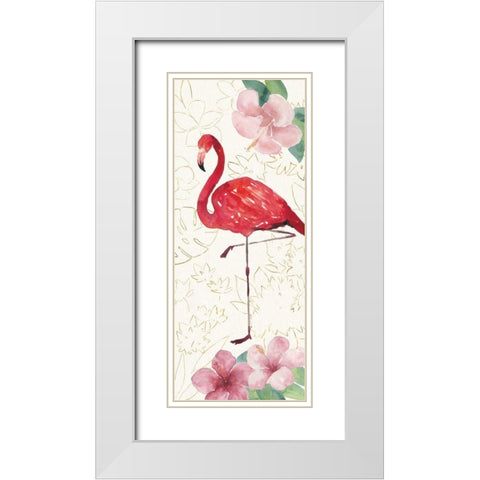 Tropical Fun Bird VII White Modern Wood Framed Art Print with Double Matting by Sussman, Harriet