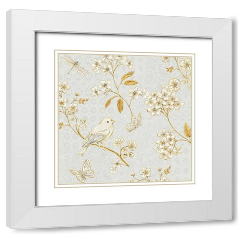 Golden Garden IV White Modern Wood Framed Art Print with Double Matting by Brissonnet, Daphne