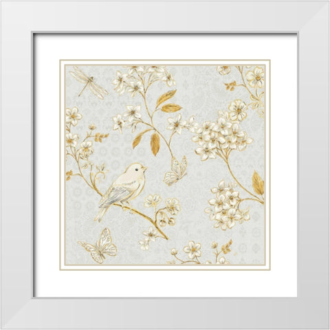 Golden Garden IV White Modern Wood Framed Art Print with Double Matting by Brissonnet, Daphne